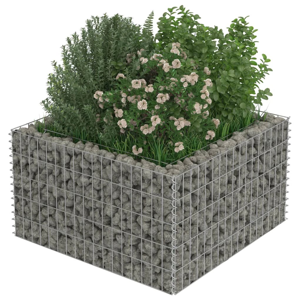 vidaXL Gabion Raised Bed Galvanised Steel 450x90x100 cm by vidaXL