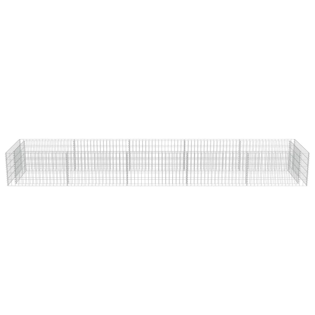vidaXL Gabion Raised Bed Galvanised Steel 450x90x100 cm by vidaXL