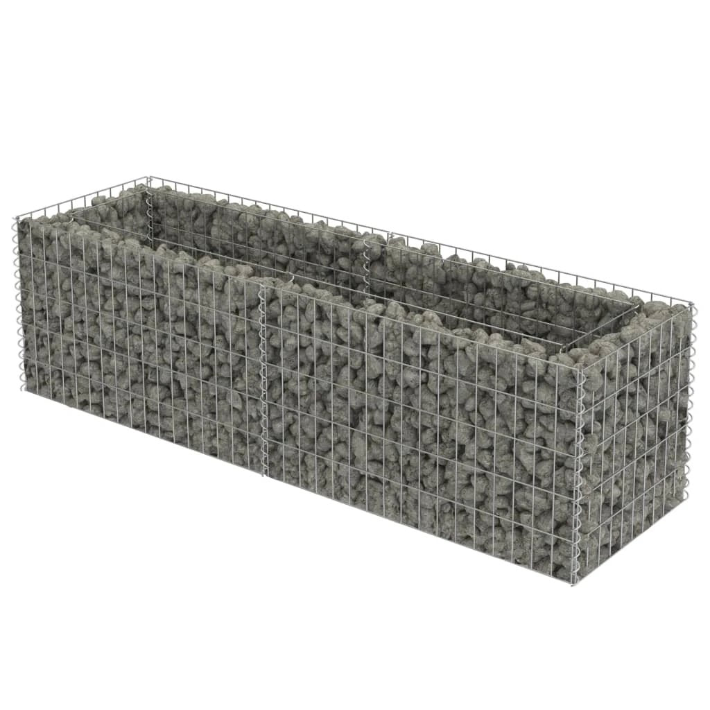 vidaXL Gabion Raised Bed Galvanised Steel 450x90x100 cm by vidaXL