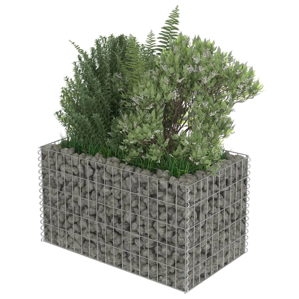vidaXL vidaXL Gabion Raised Bed Galvanised Steel 450x90x100 cm - Raised Beds