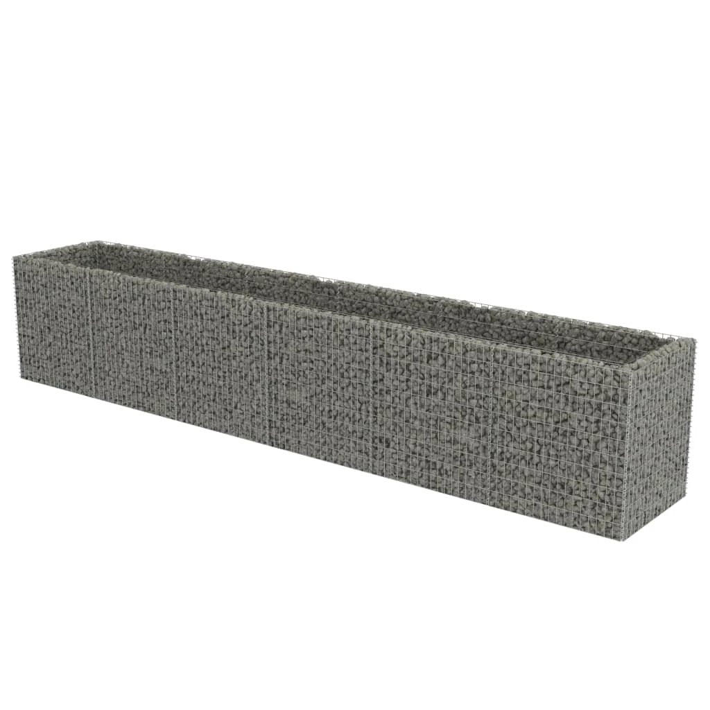 vidaXL vidaXL Gabion Raised Bed Galvanised Steel 450x90x100 cm - Raised Beds