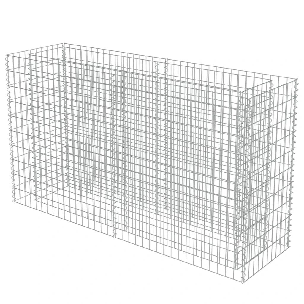 vidaXL Gabion Raised Bed Galvanised Steel 450x90x100 cm by vidaXL
