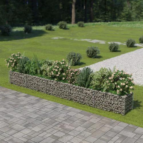 vidaXL Gabion Raised Bed Galvanised Steel 450x90x100 cm by vidaXL