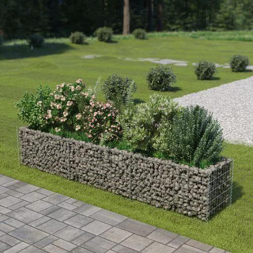 vidaXL Gabion Raised Bed Galvanised Steel 450x90x100 cm by vidaXL