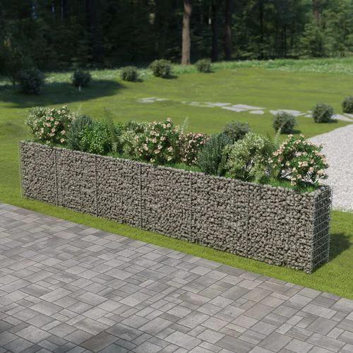 vidaXL Gabion Raised Bed Galvanised Steel 450x90x100 cm by vidaXL