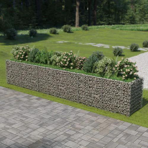 vidaXL Gabion Raised Bed Galvanised Steel 450x90x100 cm by vidaXL