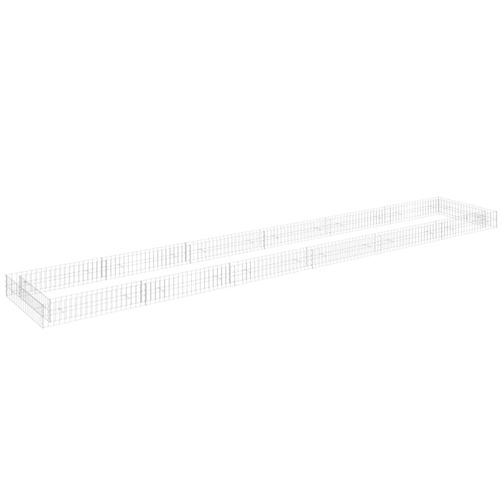 vidaXL vidaXL Gabion Raised Bed Galvanised Steel 100x100x20 cm - Raised Beds