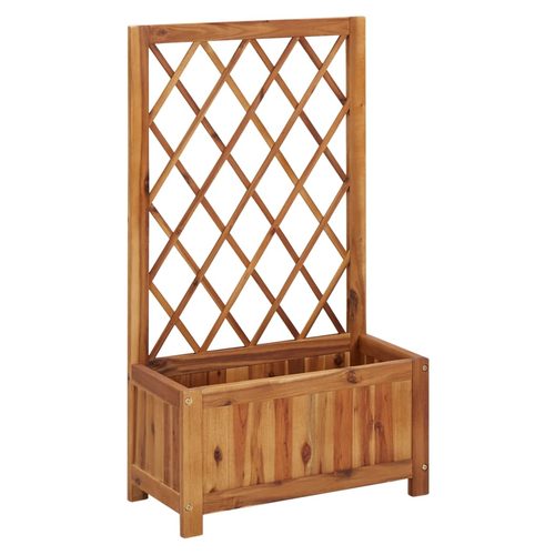 vidaXL Garden Raised Bed with Trellis Solid Acacia Wood - Raised Beds