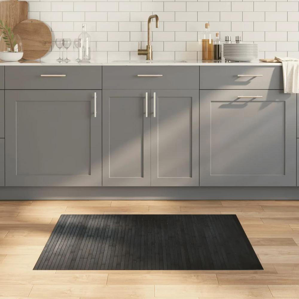 vidaXL Rug Rectangular Grey 70x100 cm vidaXL Bamboo - Uncategorized Rug