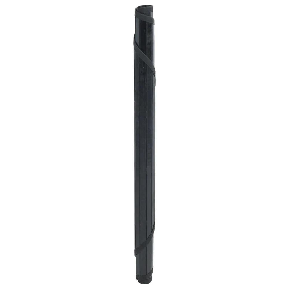 vidaXL Rug Round Black80 cm Bamboo - Rug