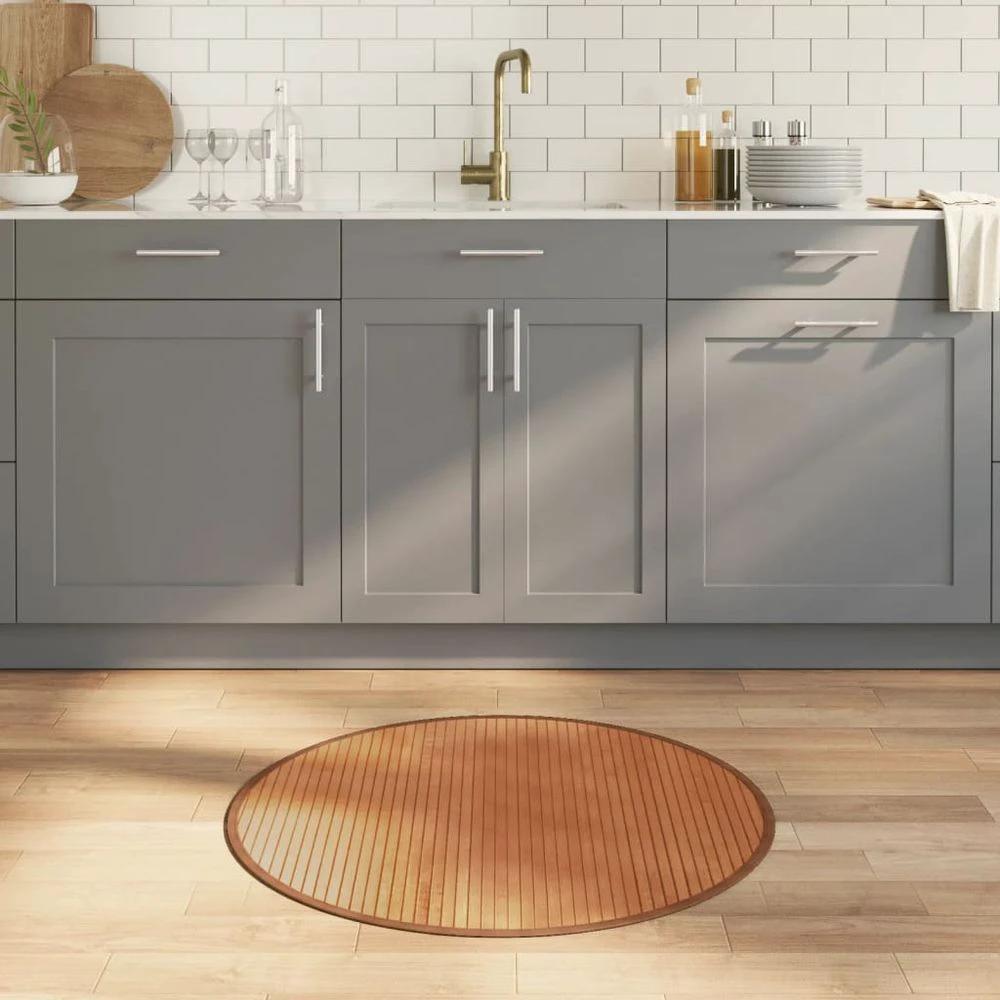 vidaXL Rug Round Natural80 cm Bamboo by vidaXL