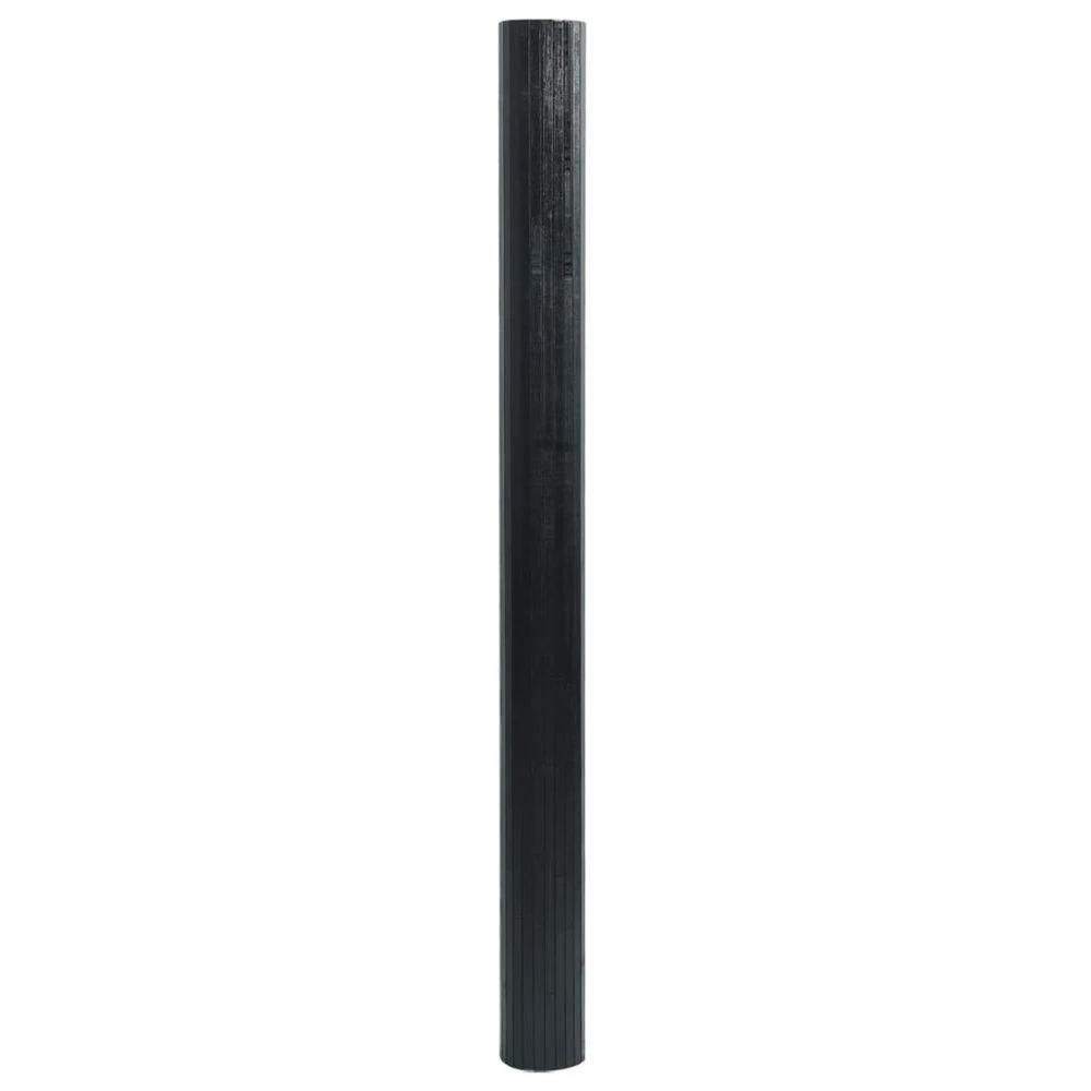 vidaXL Rug Square Black 100x100 cm Bamboo by vidaXL