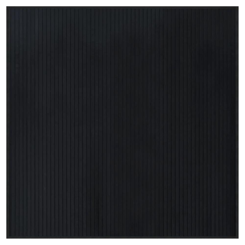 vidaXL Rug Square Black100x100 cm Bamboo - Rug