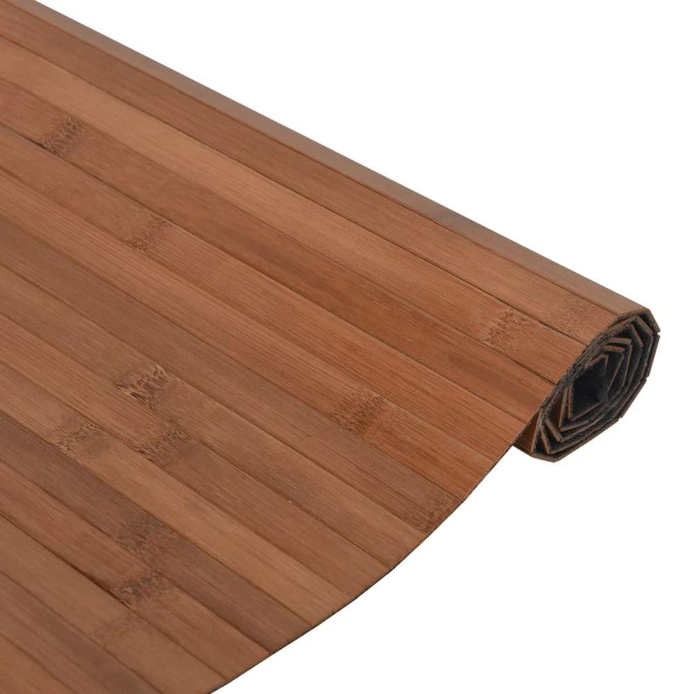 vidaXL Rug Square Brown 100x100 cm Bamboo by vidaXL