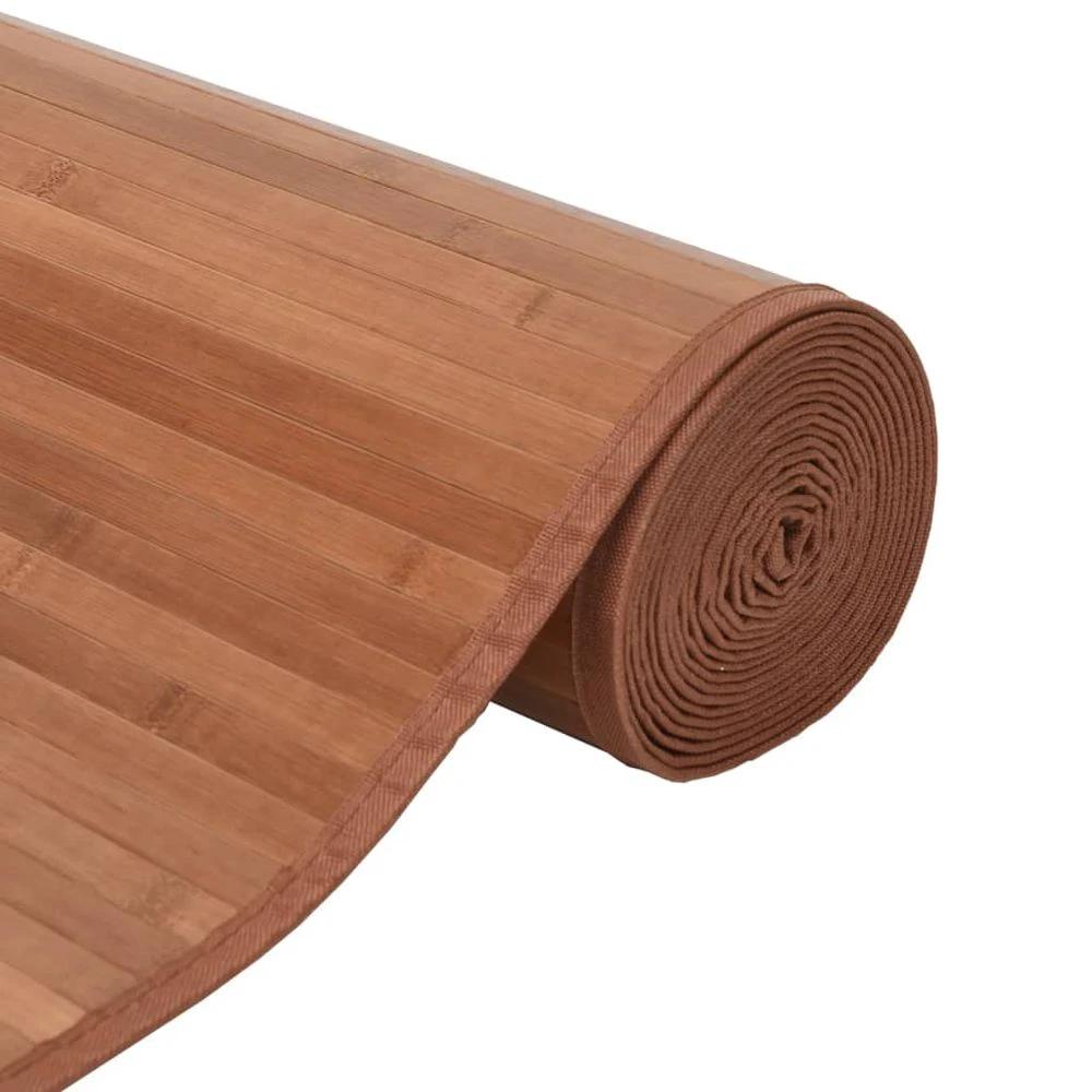 vidaXL Rug Square Brown100x100 cm Bamboo - Rug