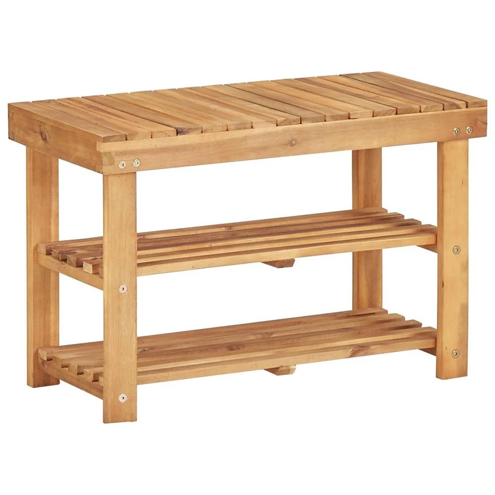 vidaXL Shoe Rack 50x32x45 cm Solid Acacia Wood by vidaXL