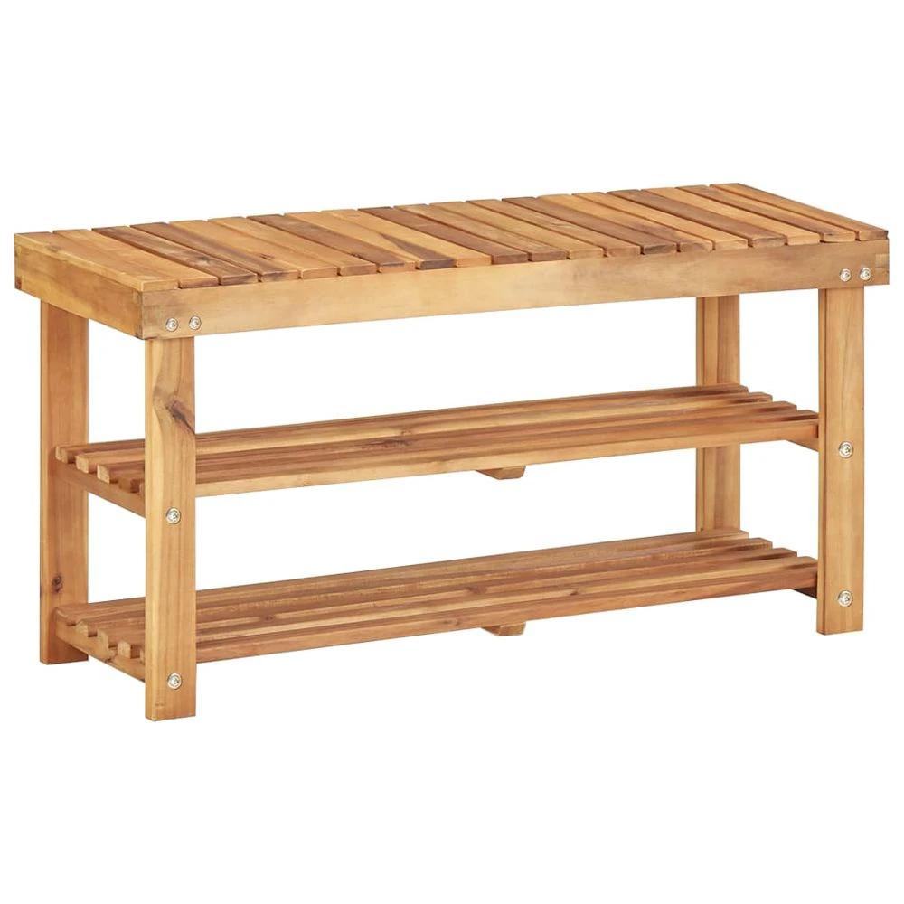 vidaXL Shoe Rack 50x32x45 cm Solid Acacia Wood by vidaXL