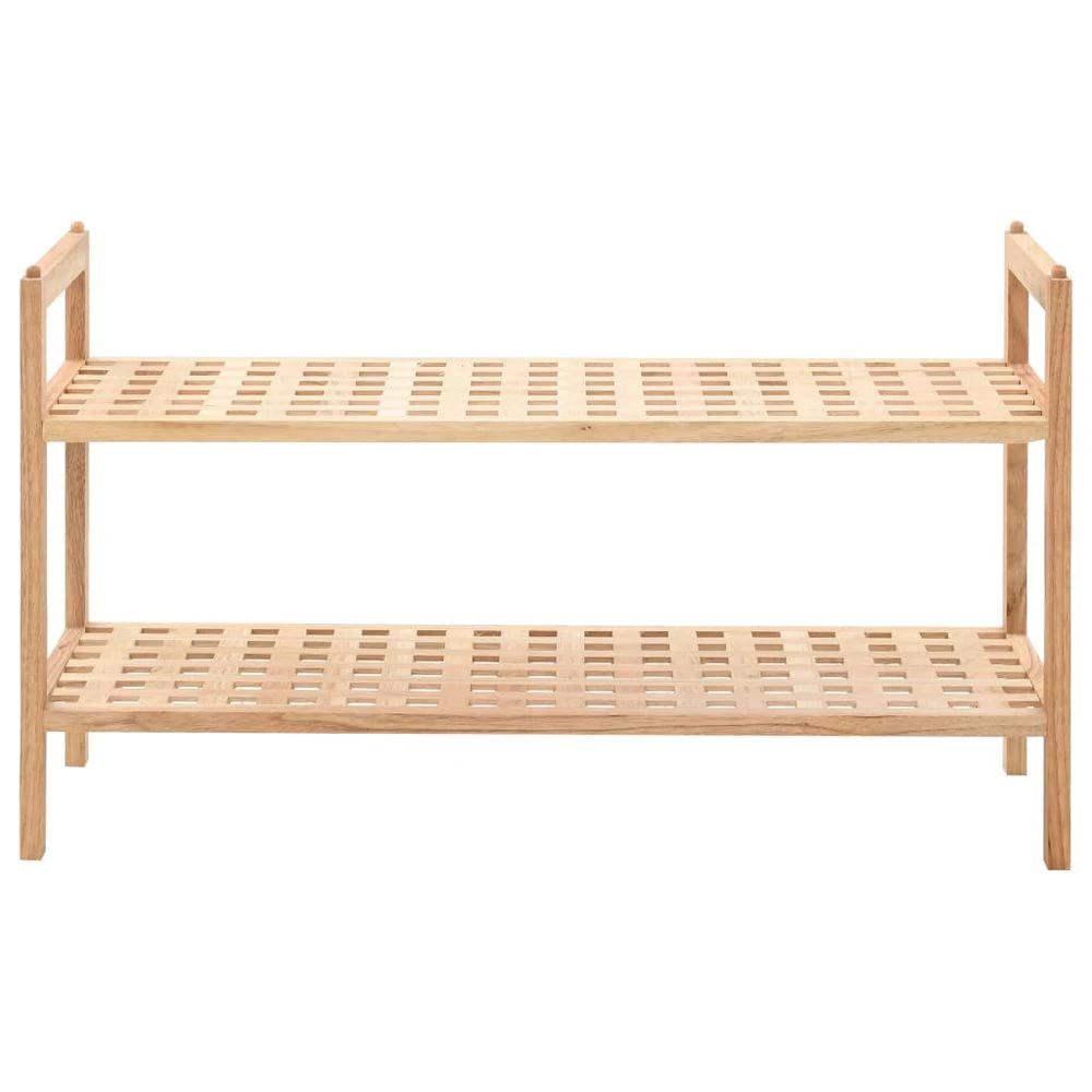 vidaXL Shoe Rack Solid Walnut Wood 69x26x40 cm by vidaXL