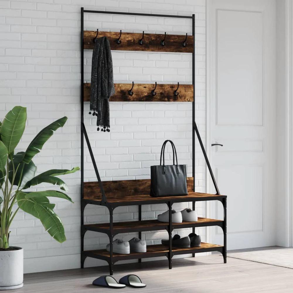 Clothes Rack with Shoe Storage vidaXL Black 70x40x184 cm by vidaXL