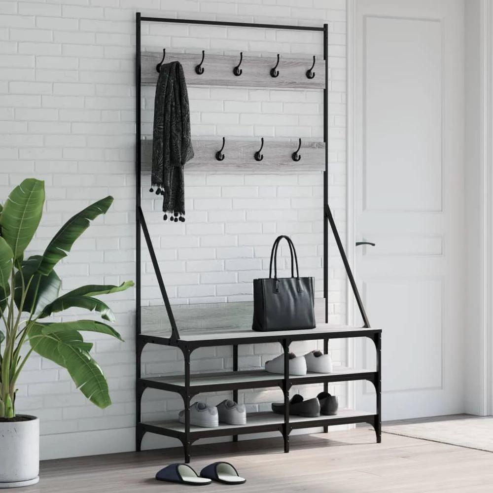 Clothes Rack with Shoe Storage vidaXL Black 70x40x184 cm by vidaXL