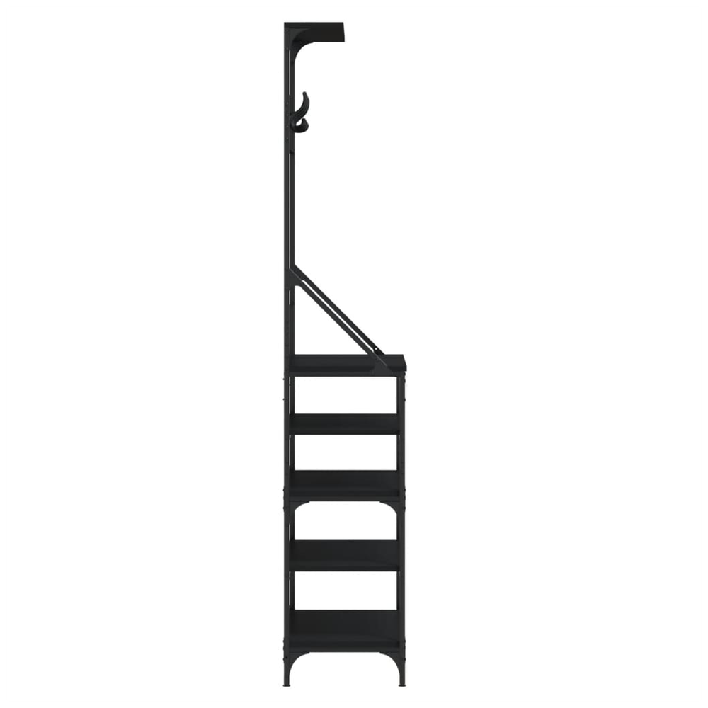 vidaXL Clothes Rack with Shoe Storage vidaXL Black 70x34x184 cm - Uncategorized Shoe Storage