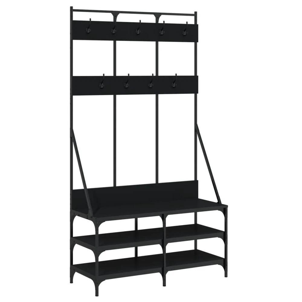 Clothes Rack with Shoe Storage vidaXL Black 100x40x184 cm by vidaXL