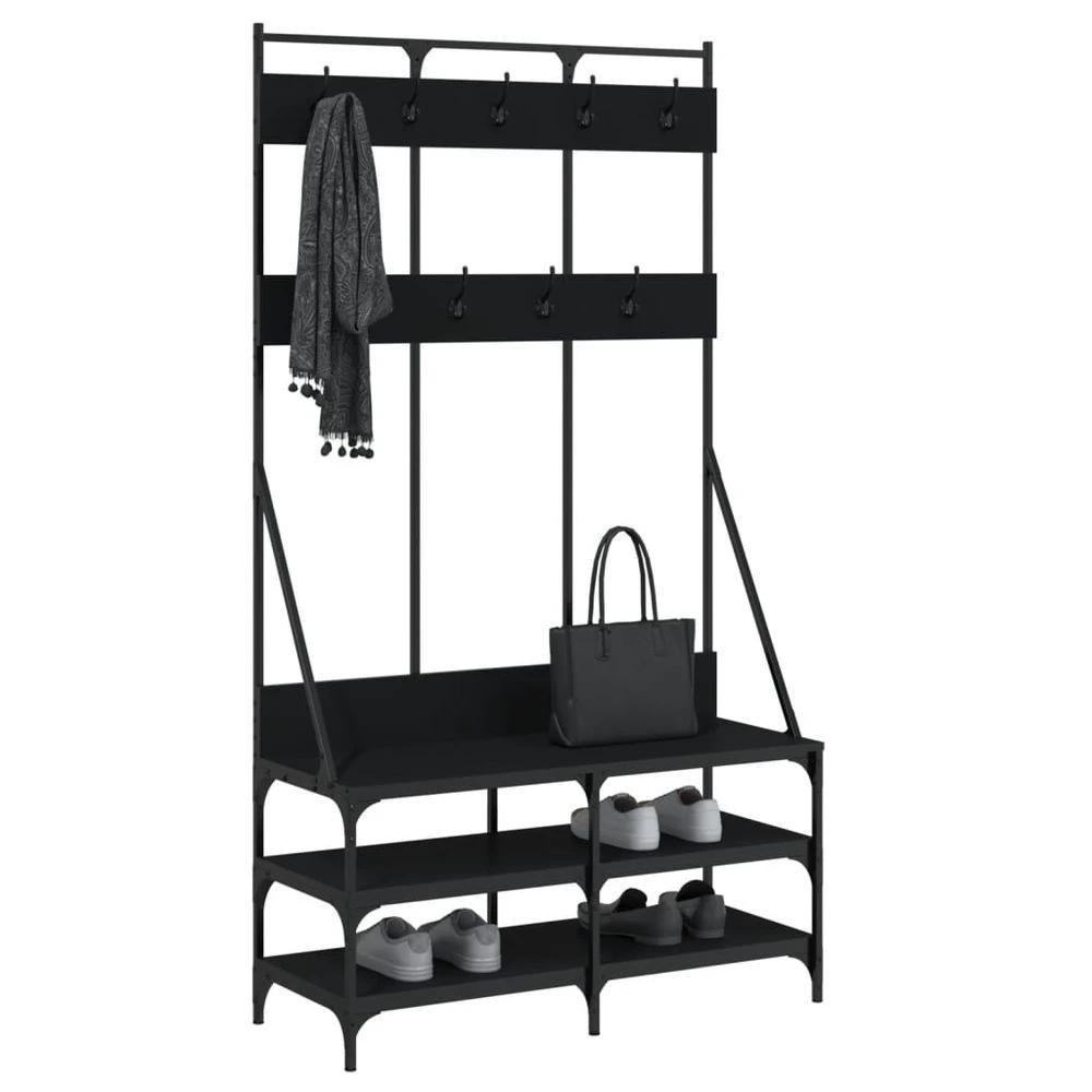 Clothes Rack with Shoe Storage vidaXL Black 100x40x184 cm by vidaXL
