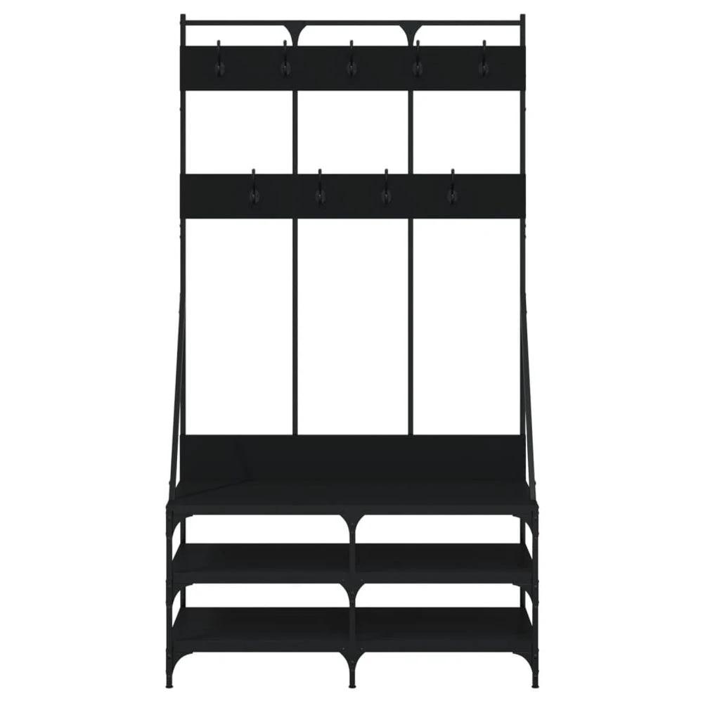 Clothes Rack with Shoe Storage vidaXL Black 100x40x184 cm by vidaXL