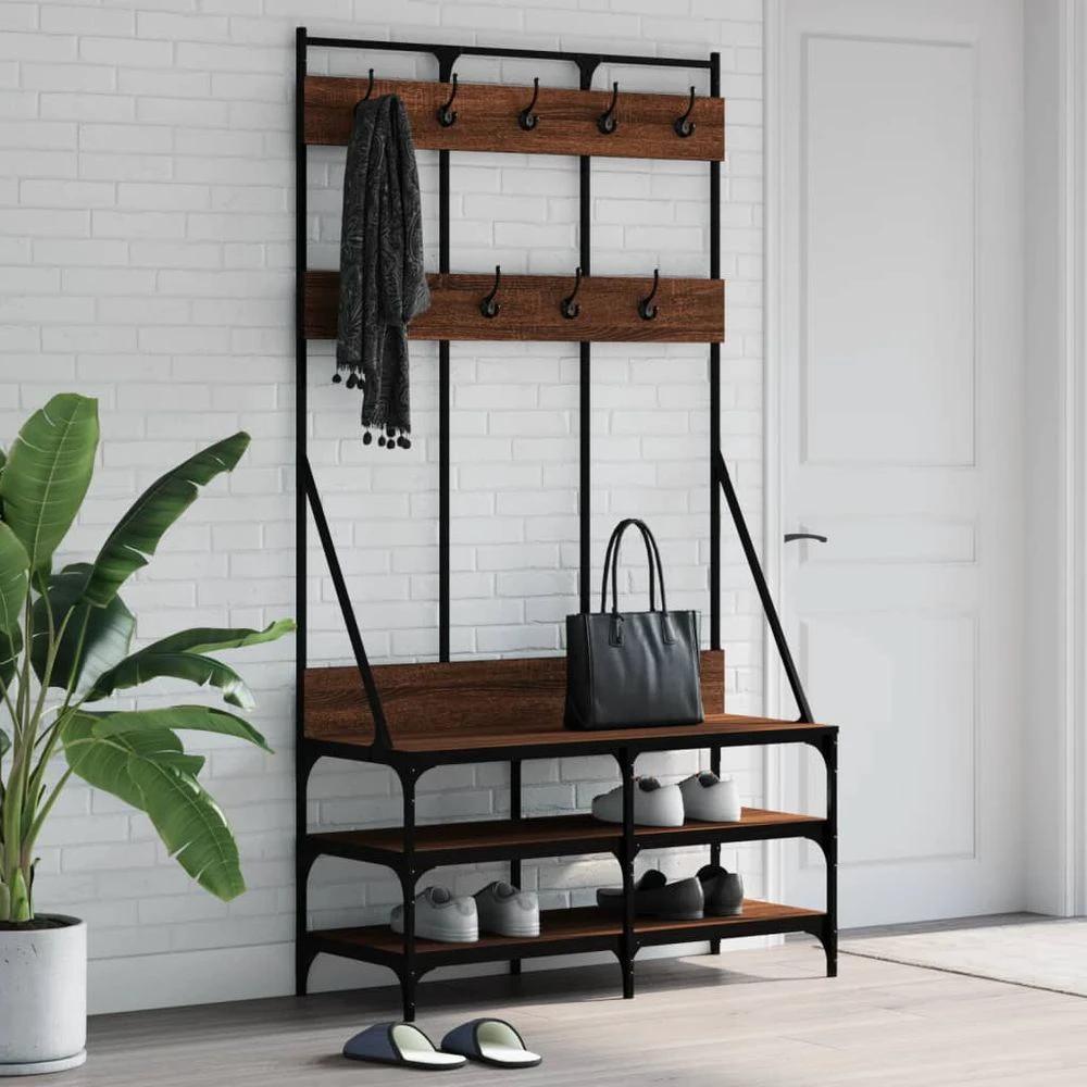 Clothes Rack with Shoe Storage vidaXL Black 100x40x184 cm by vidaXL