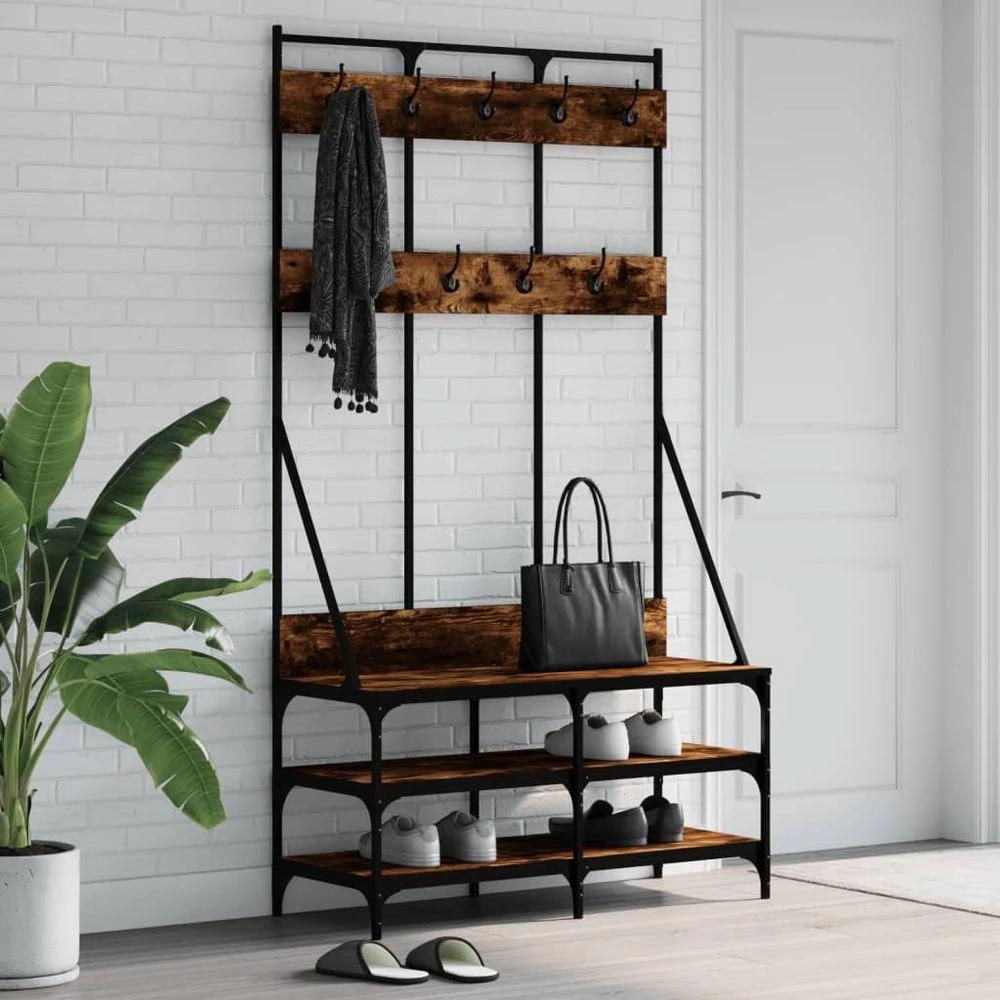 Clothes Rack with Shoe Storage vidaXL Black 100x40x184 cm by vidaXL