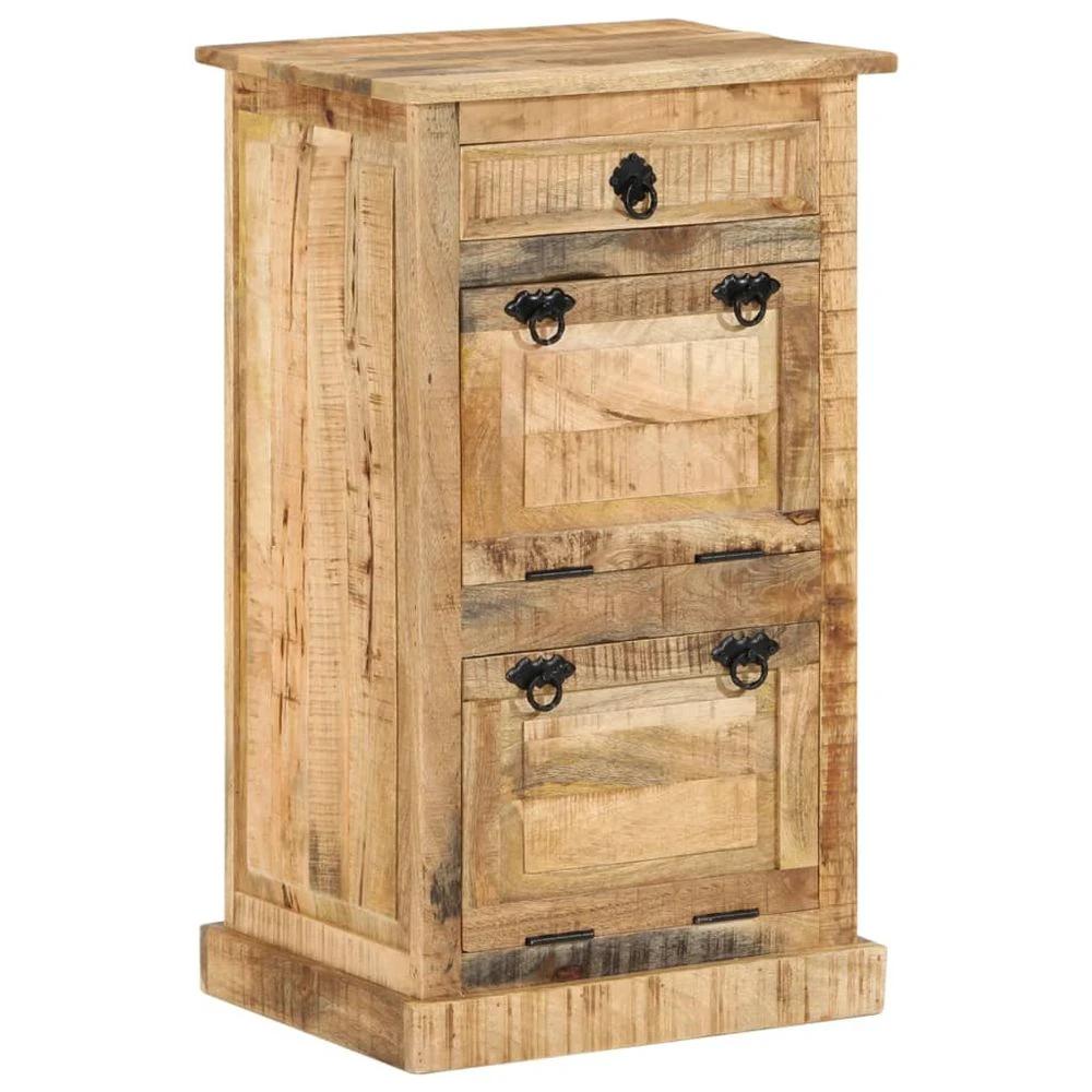 4-Layer vidaXL Shoe Cabinet with Drawer Solid Rough Mango Wood by vidaXL
