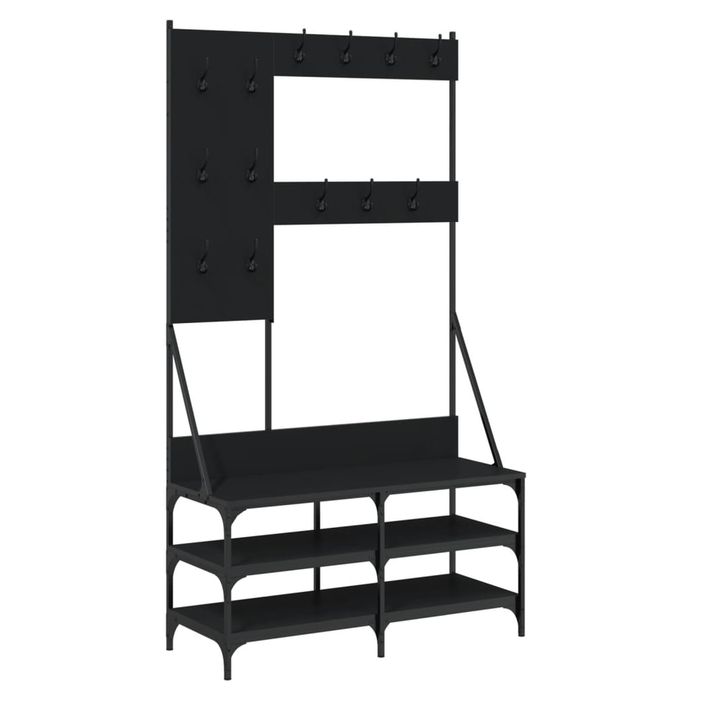 Clothes Rack with Shoe Storage vidaXL Black 100x40x184 cm by vidaXL