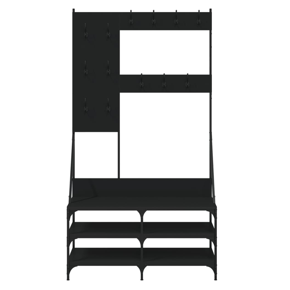 Clothes Rack with Shoe Storage vidaXL Black 100x40x184 cm by vidaXL