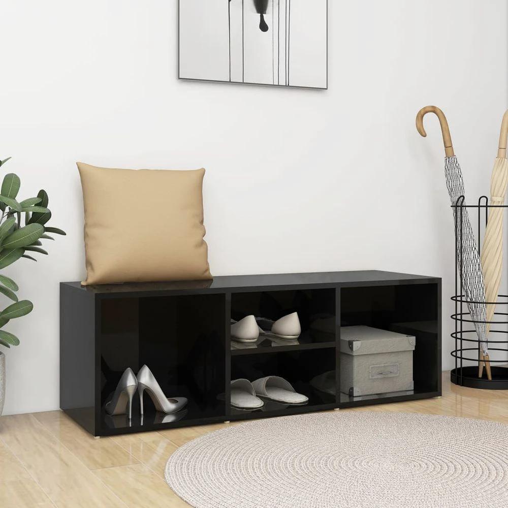vidaXL vidaXL Shoe Storage Bench White 105x35x35 cm Engineered Wood - Uncategorized Shoe Storage