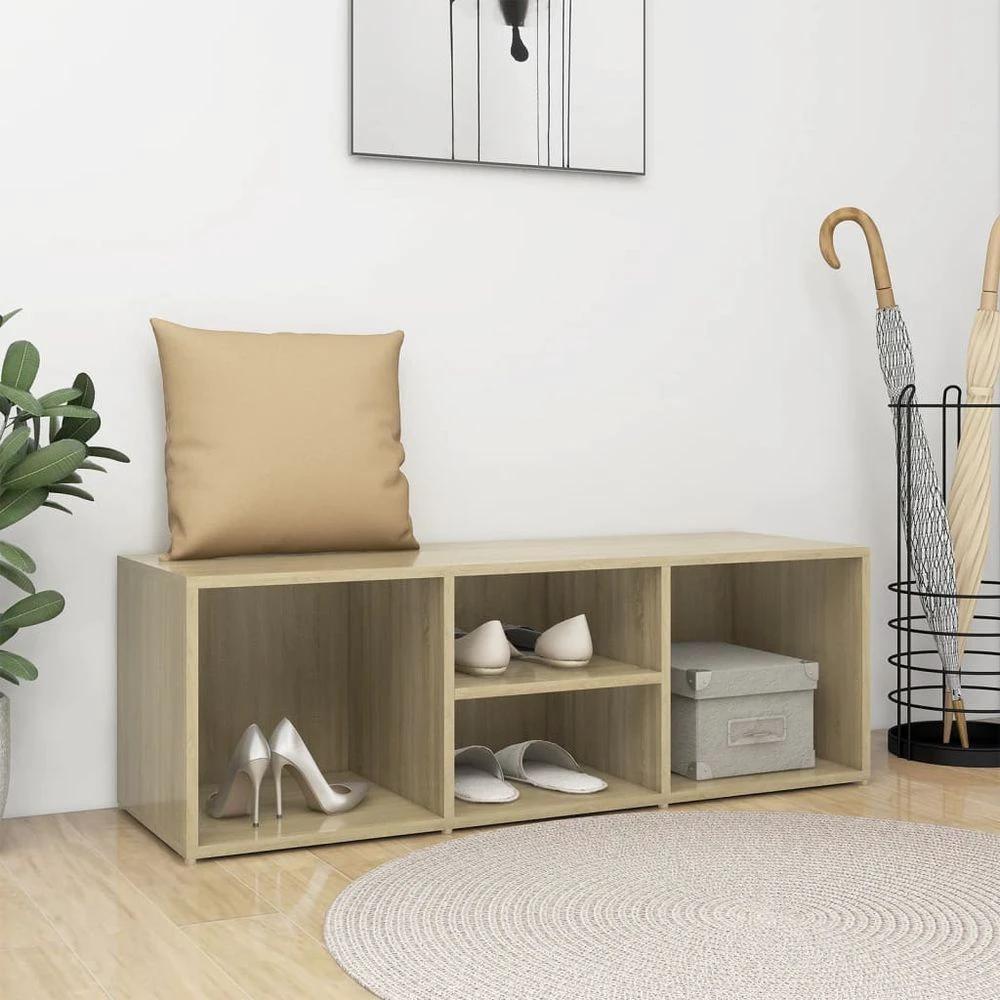 vidaXL vidaXL Shoe Storage Bench White 105x35x35 cm Engineered Wood - Uncategorized Shoe Storage