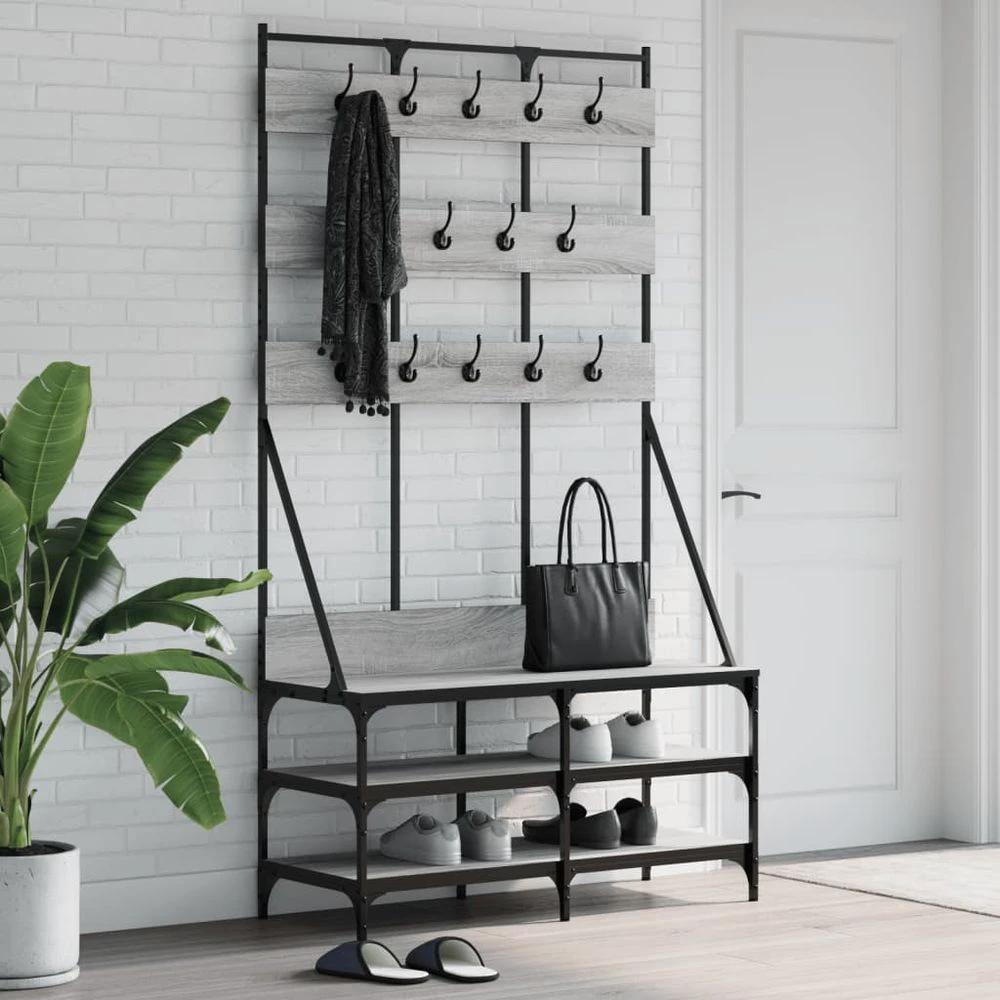 vidaXL Clothes Rack with Shoe Storage vidaXL Black 100x40x184 cm - Uncategorized Shoe Storage