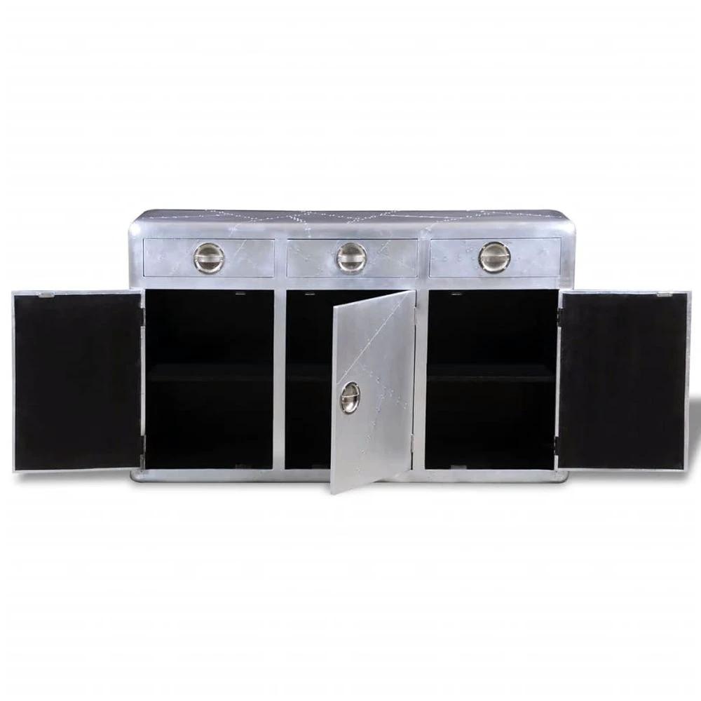 Aviator vidaXL Sideboard 3 Drawers Vintage Aircraft Airman Aluminium by vidaXL