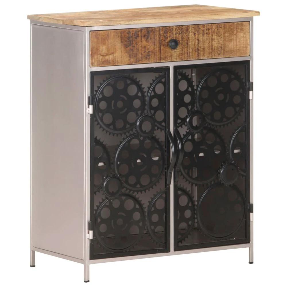 Sideboard 60x35x75 cm vidaXL Rough Mango Wood & Iron by vidaXL