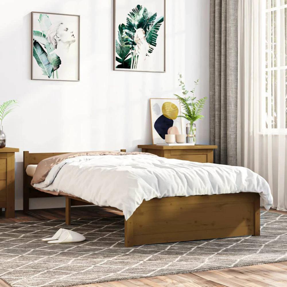vidaXL Bed Frame Solid Wood 75x190 cm vidaXL Small Single - Uncategorized Single Bed