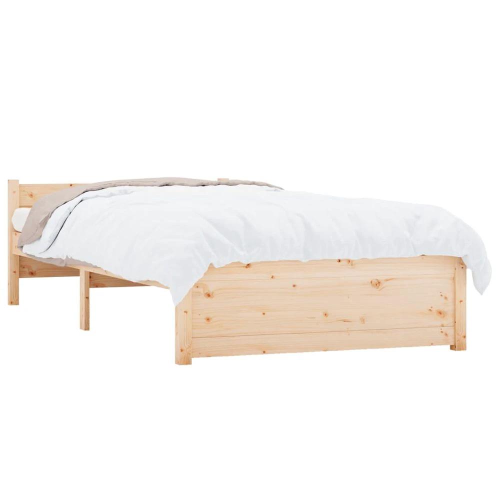 vidaXL Bed Frame Solid Wood 75x190 cm vidaXL Small Single - Uncategorized Single Bed