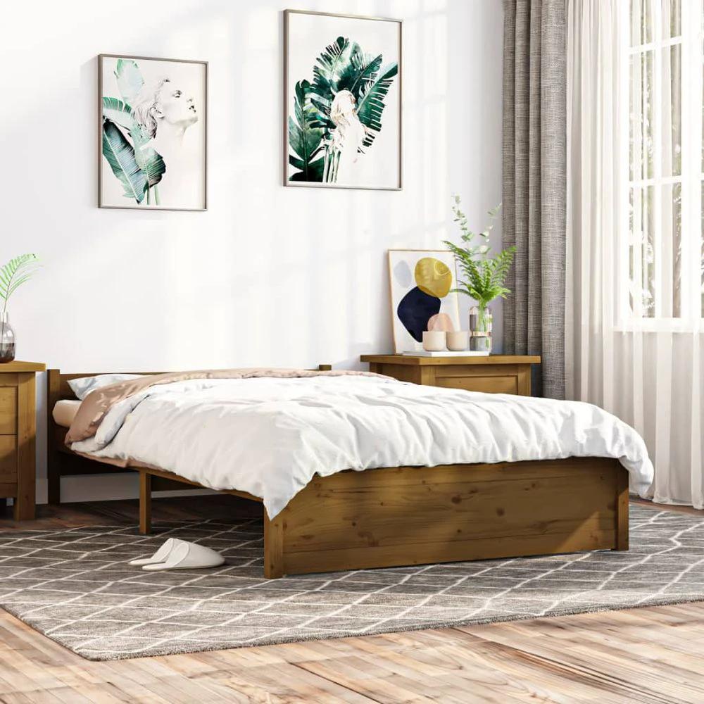 vidaXL Bed Frame Solid Wood 75x190 cm vidaXL Small Single - Uncategorized Single Bed