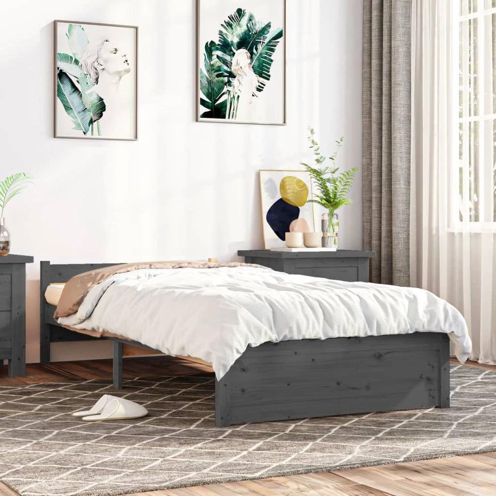 vidaXL Bed Frame Solid Wood 75x190 cm vidaXL Small Single - Uncategorized Single Bed
