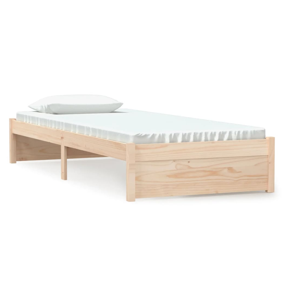 Bed Frame Solid Wood vidaXL 75x190 cm Small Single by vidaXL