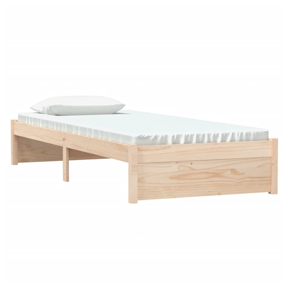 Bed Frame Solid Wood vidaXL 75x190 cm Small Single by vidaXL