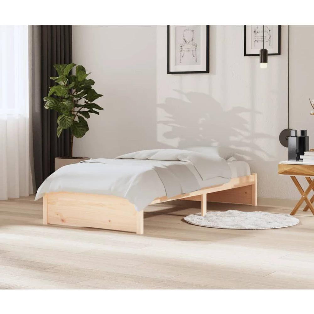vidaXL Bed Frame Solid Wood vidaXL 75x190 cm Small Single - Uncategorized Single Bed