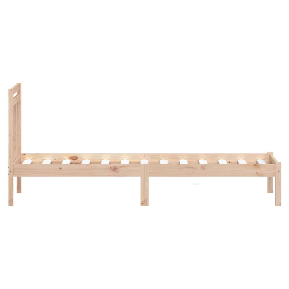 Bed Frame 75x190 cm Small vidaXL Single Solid Wood by vidaXL