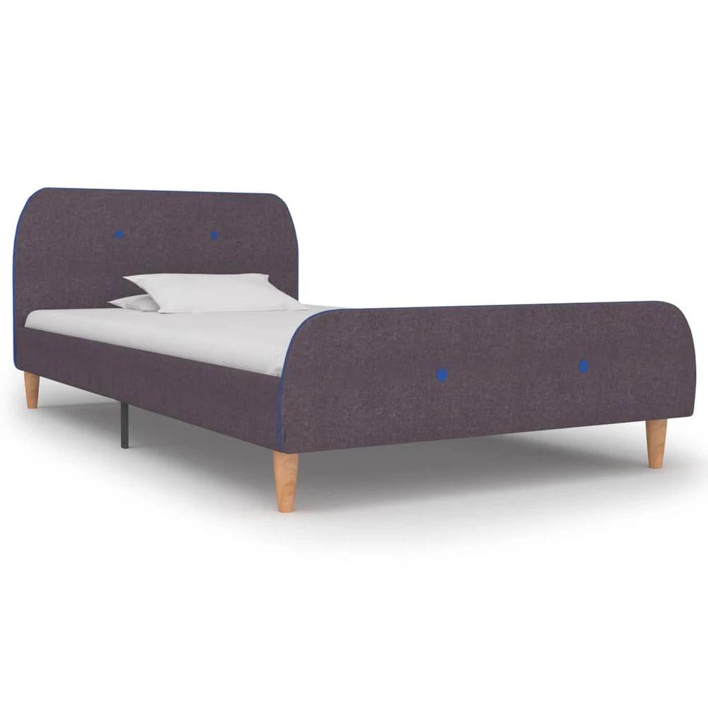 Bed Frame Taupe Fabric 90x190 cm vidaXL Single by vidaXL