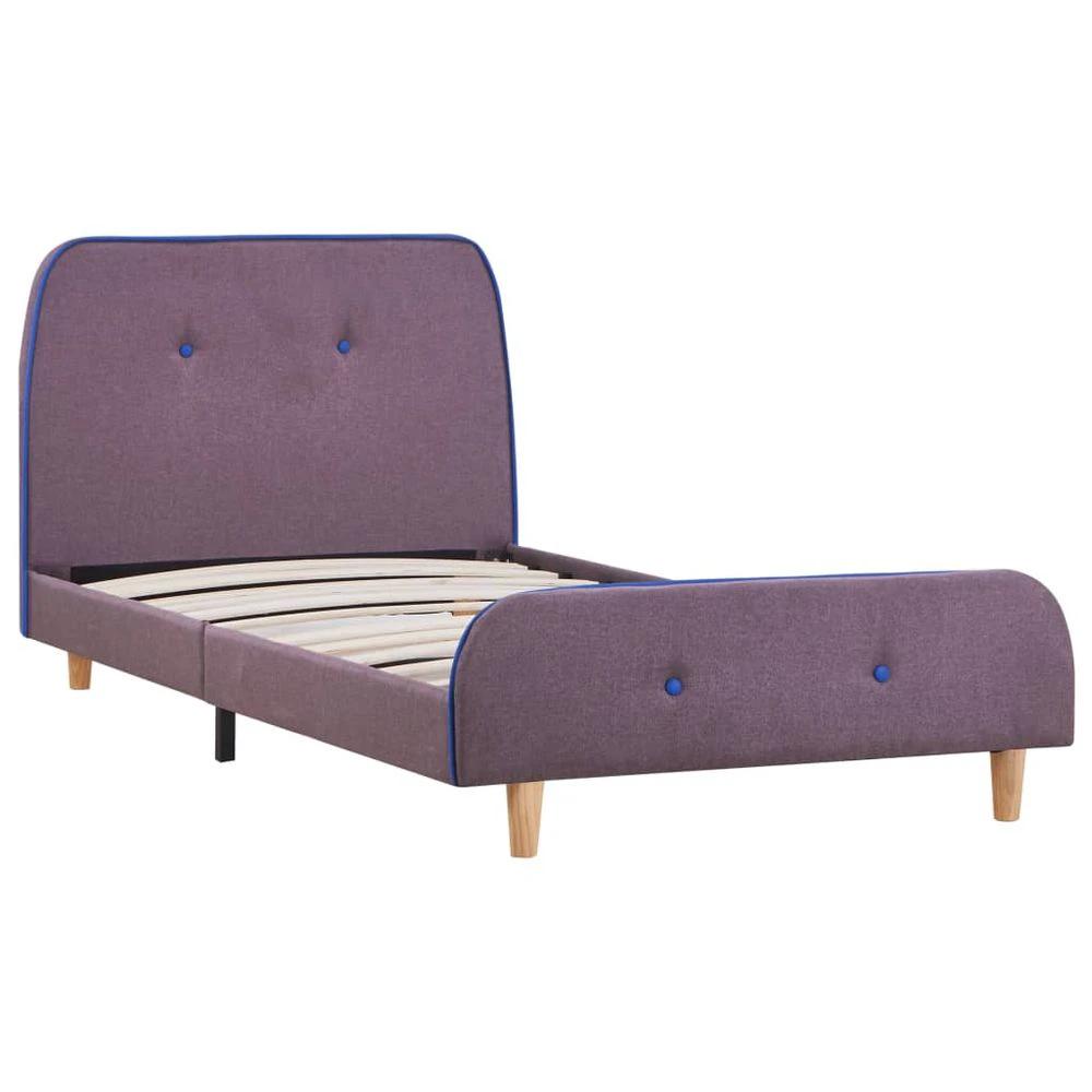 Bed Frame Taupe Fabric 90x190 cm vidaXL Single by vidaXL