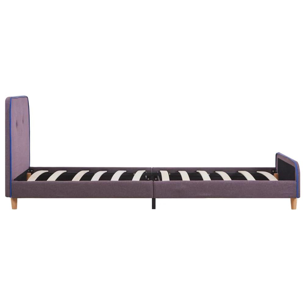 Bed Frame Taupe Fabric 90x190 cm vidaXL Single by vidaXL