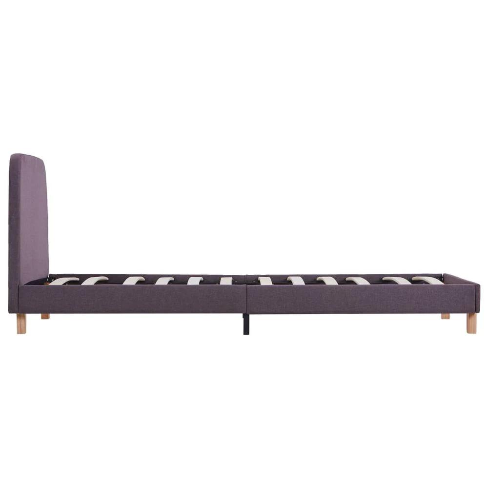 Bed Frame Taupe Fabric 90x190 cm vidaXL Single by vidaXL
